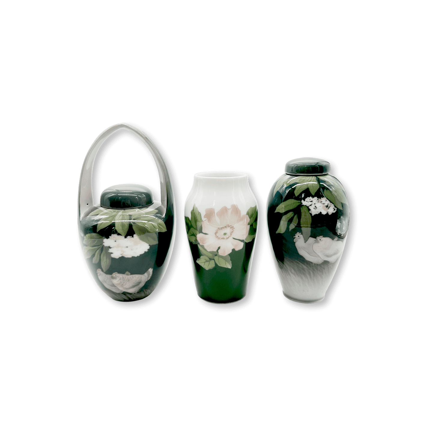 19th Century Royal Copehangen Porcelain Vase Set