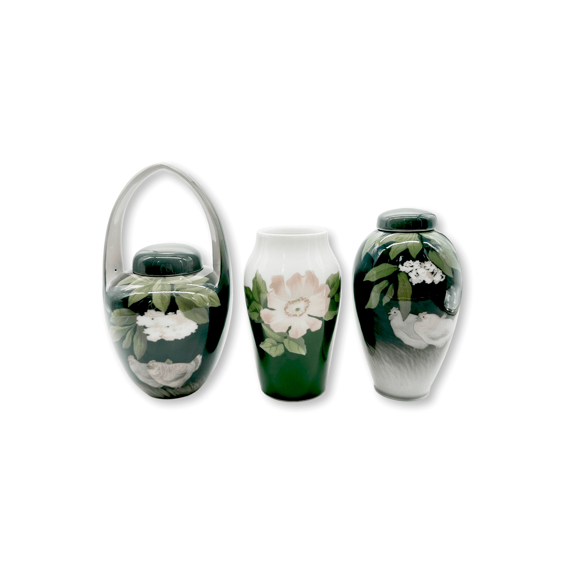 19th Century Royal Copehangen Porcelain Vase Set