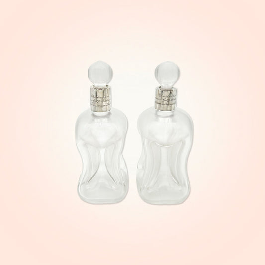 Pair of "Kluk-kluk" Ribbed Glass Decanters