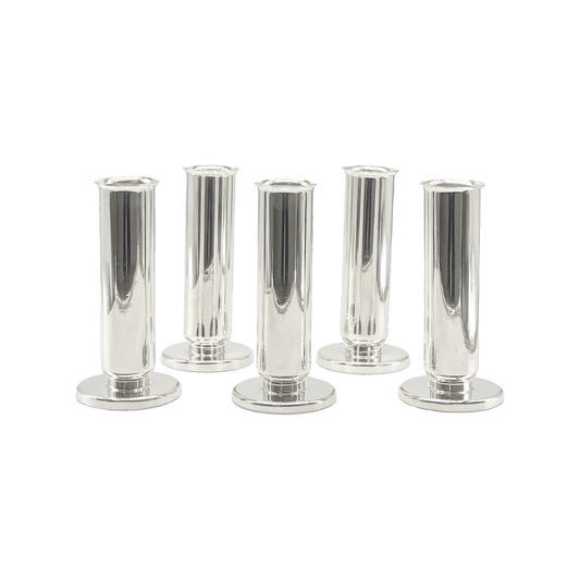 Set of Five Alpacca Silver-Plated Bud Vases by Gio Ponti