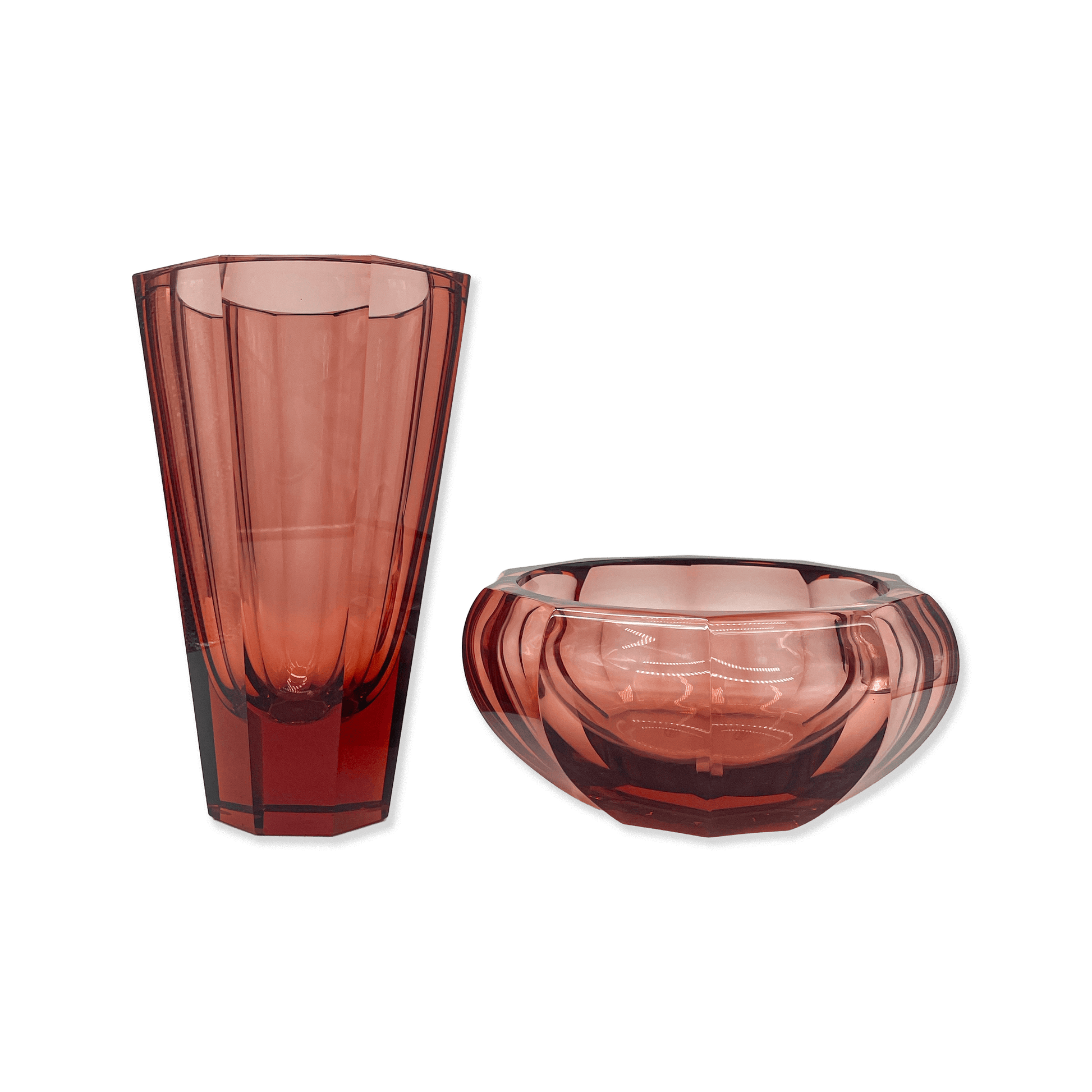 Moser Crystal Centerpiece Bowl & Vase Set