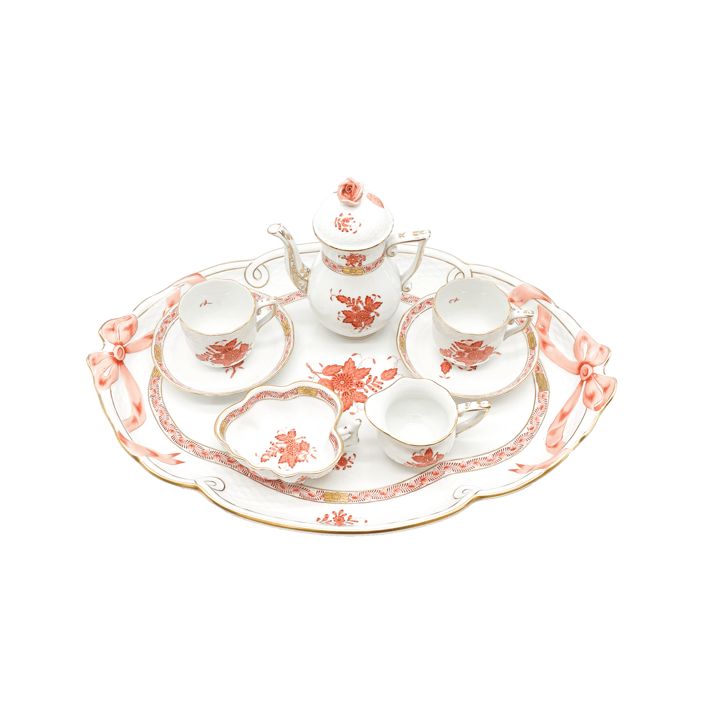 Herend Tête-à-tête Apponyi Orange Coffee Set