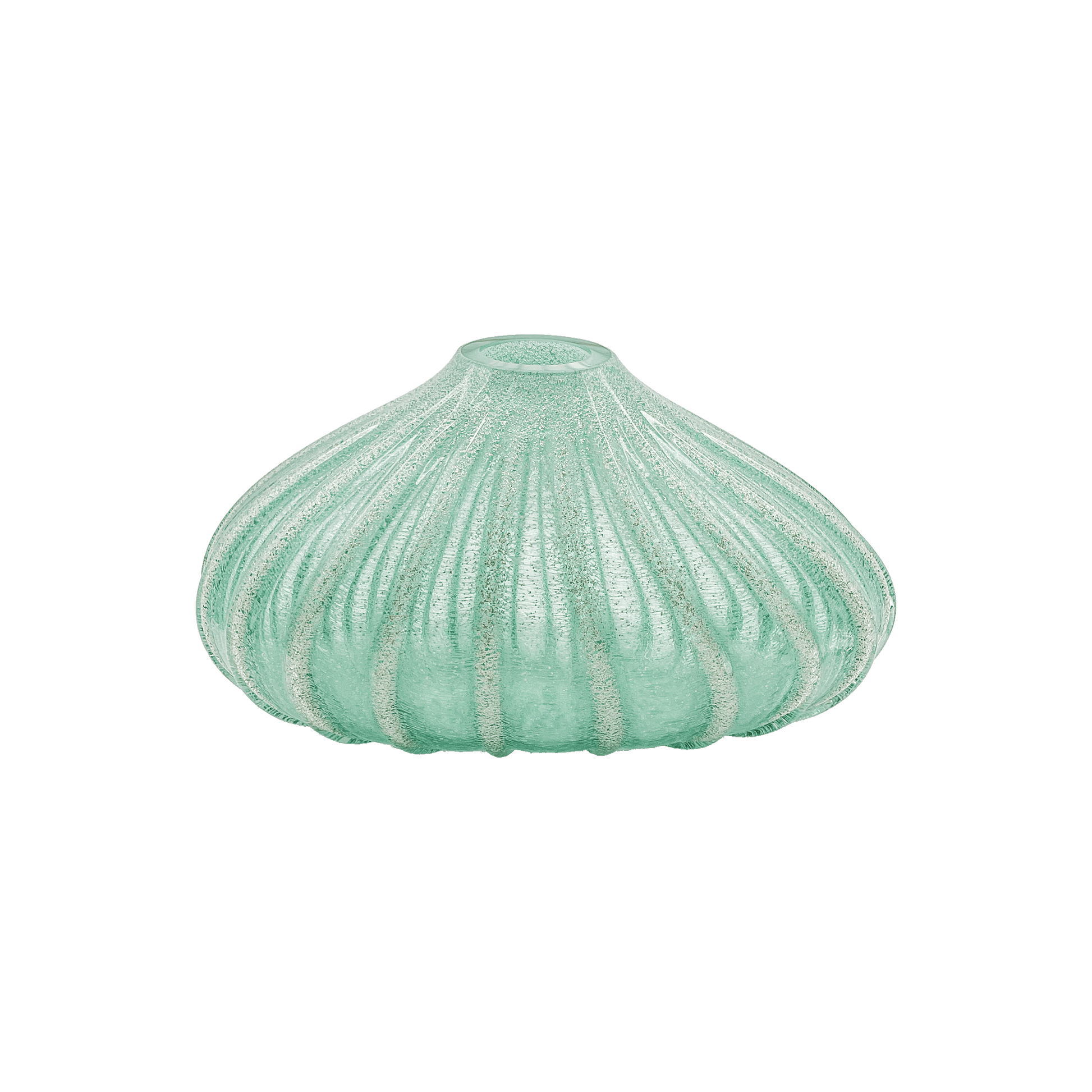 Murano Seafoam-Green Glass Shell Vase