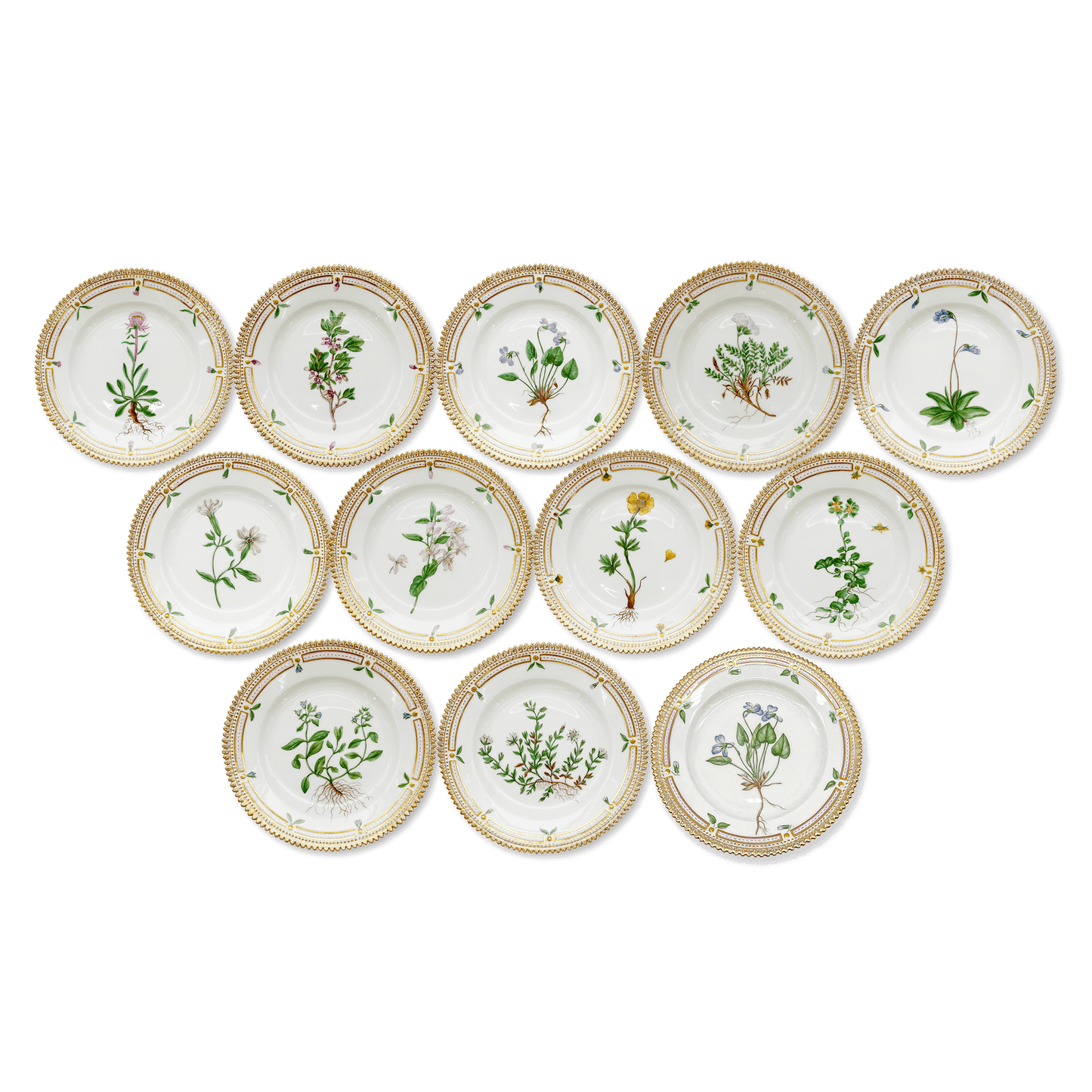 "Flora Danica" Royal Copenhagen Pastry Plates Set
