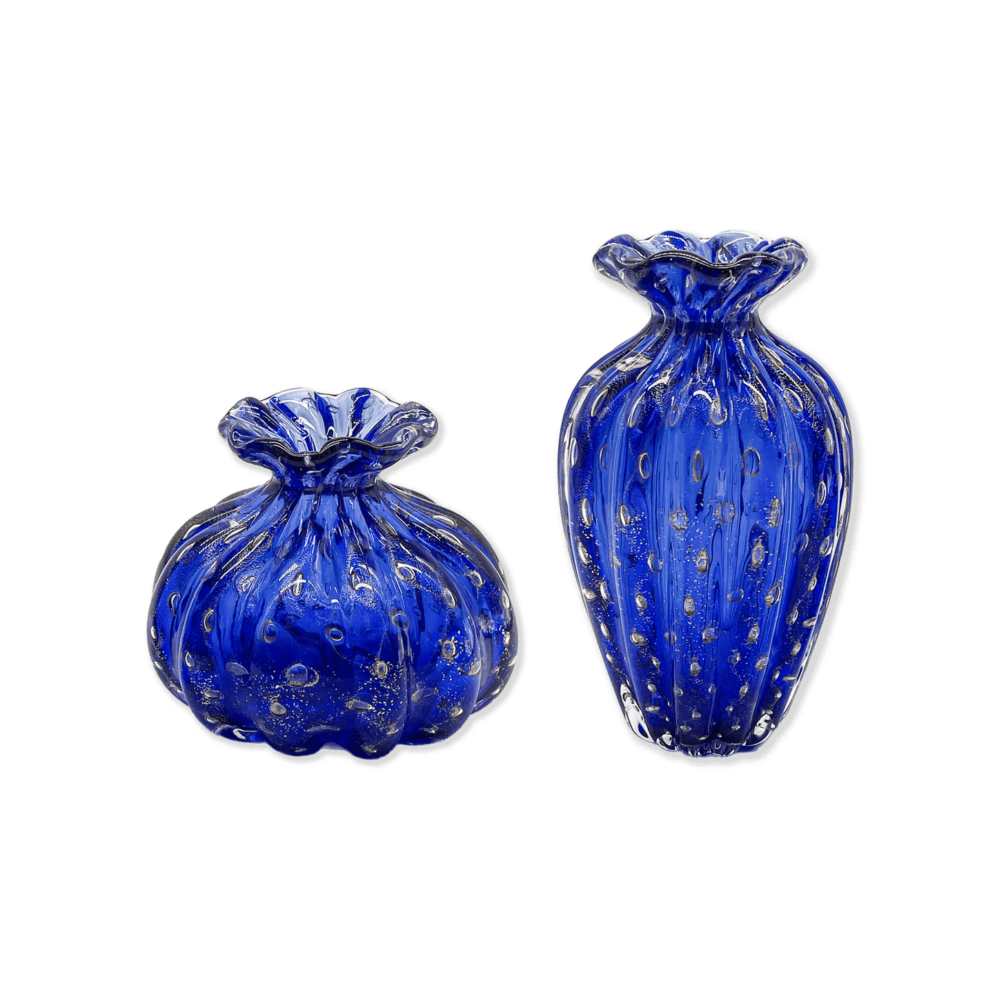 Pair of Blue Glass Vases from Barovier
