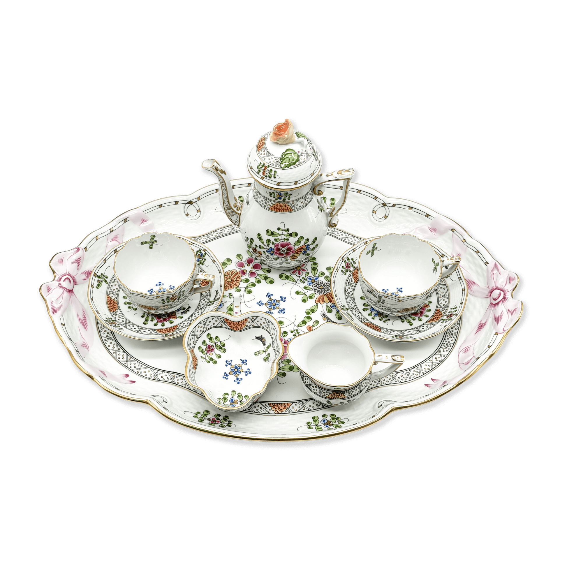 Herend Tête-à-tête Polychromatic Coffee Set