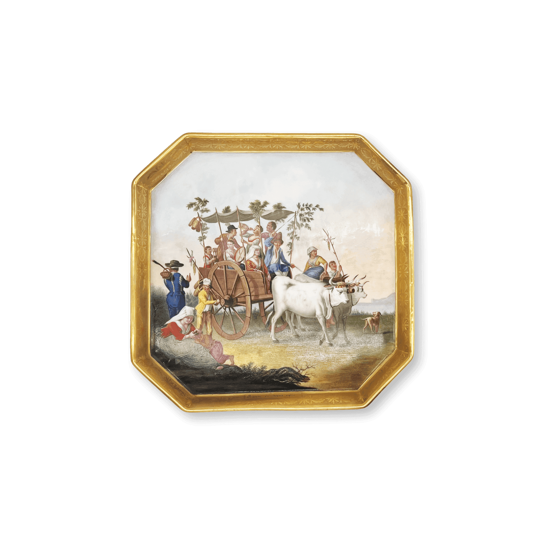 19th Century Octagonal Neapolitan Grand Plateau