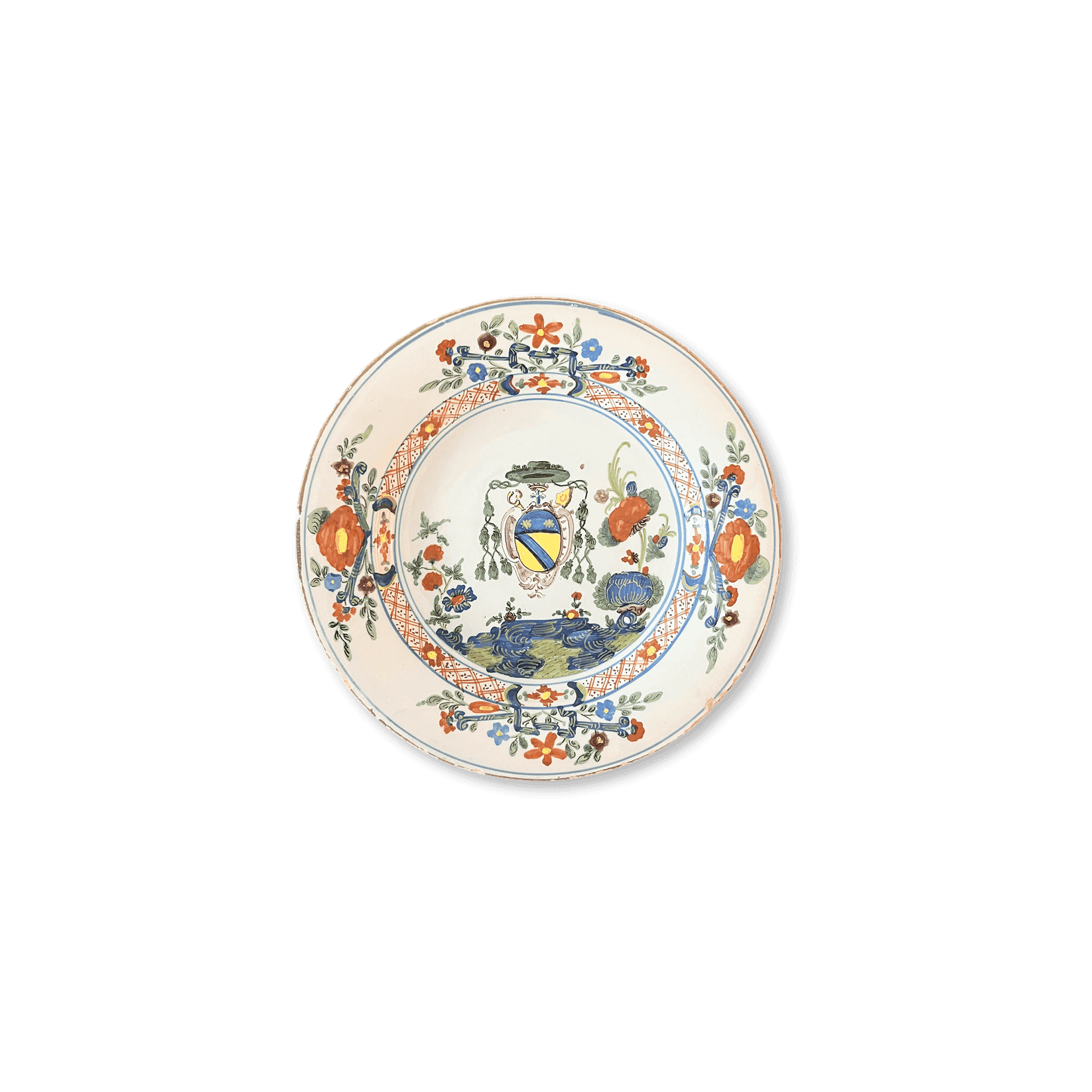 18th Century Faenza Armorial Plate