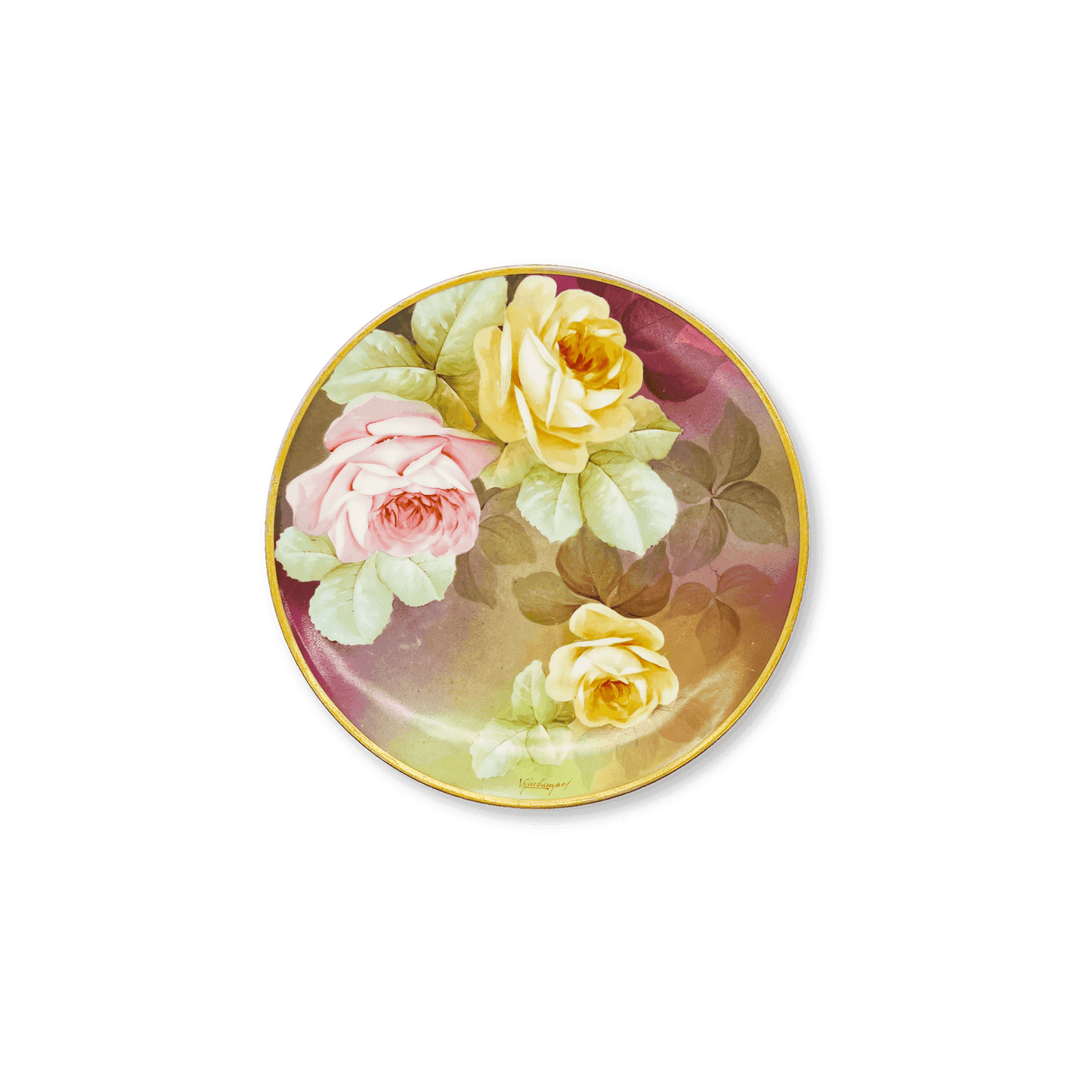 Ginori "I Fioristi" Rose Plate by L. Giubampo