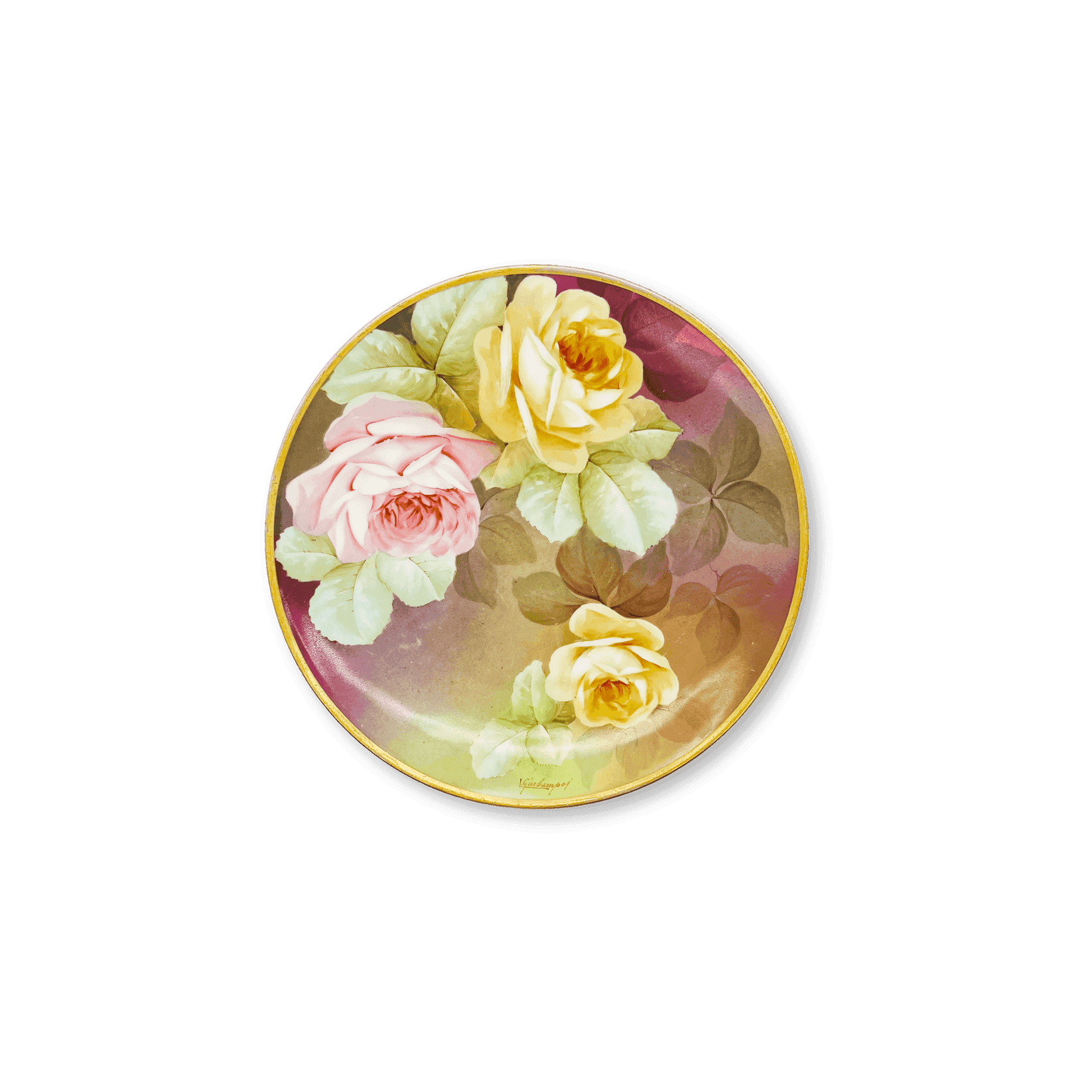 Ginori "I Fioristi" Rose Plate by L. Giubampo
