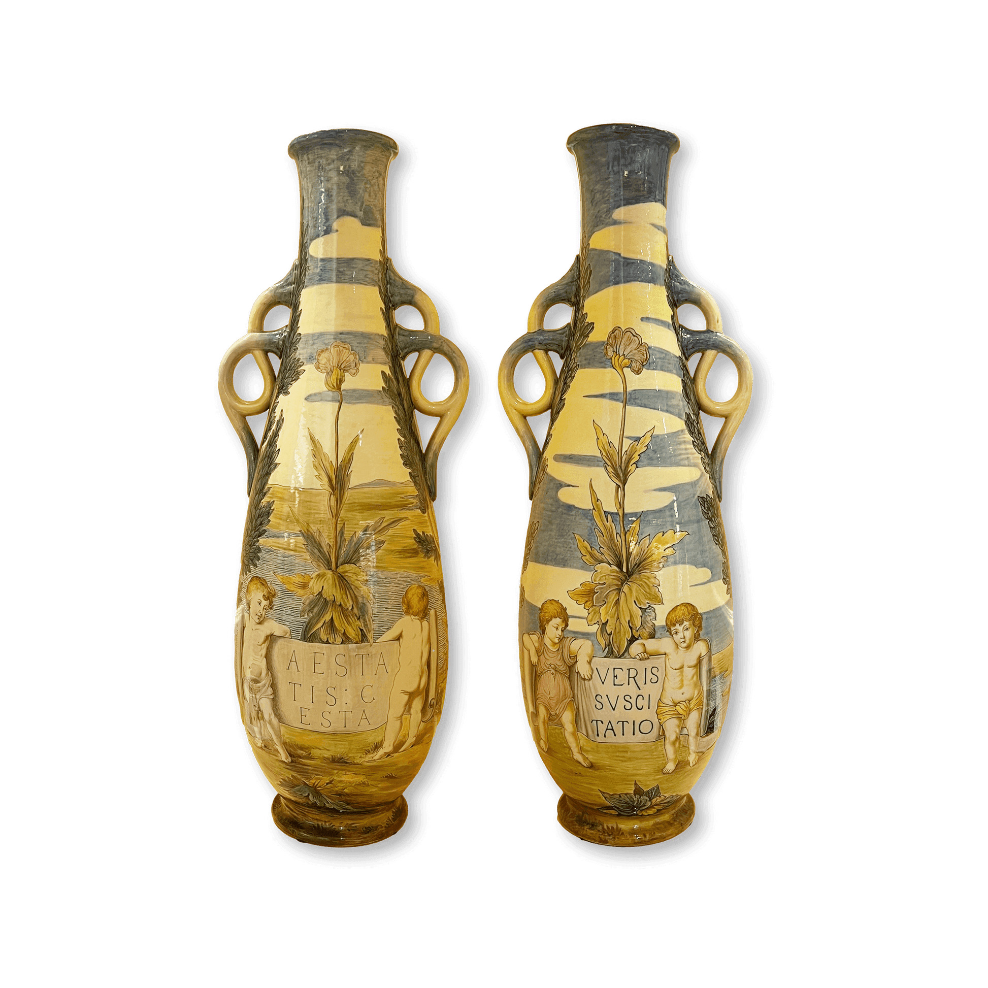 Pair of Ginori Large Vases by Edward Burne-James