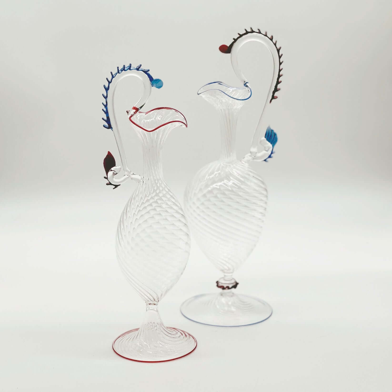 Pair of Murano Crystal Olive Oil & Vinegar Carafes