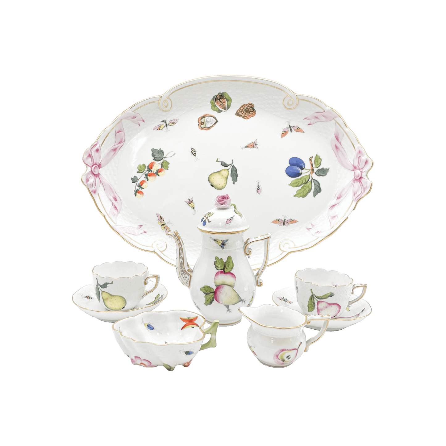 Herend Tête-à-tête ‘Fruits Necker’ Coffee Set