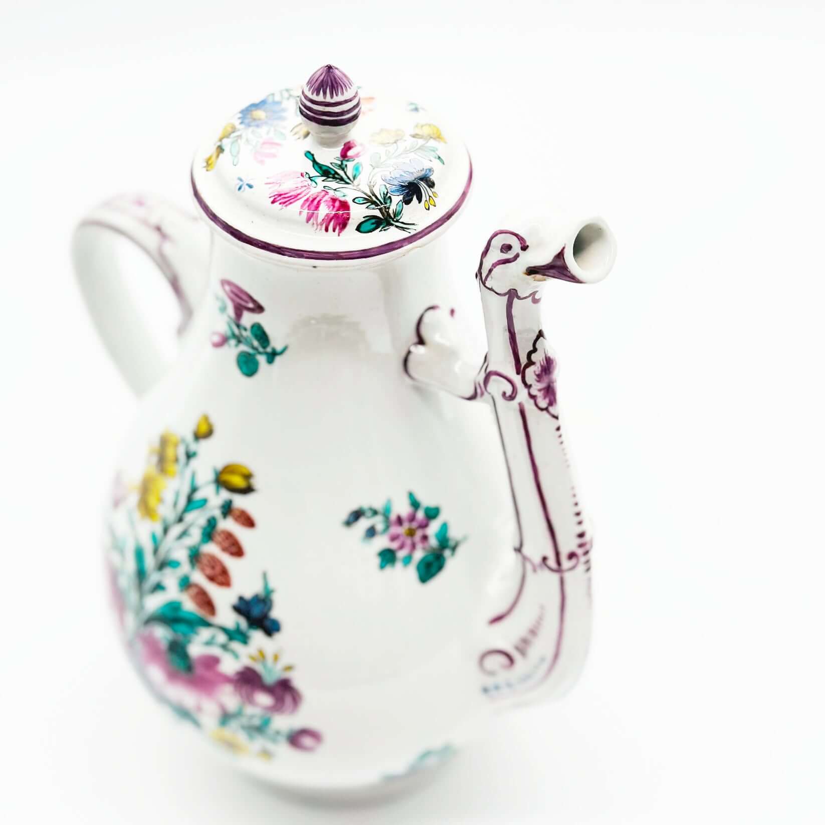18th Century Ginori Porcelain Coffee Pot