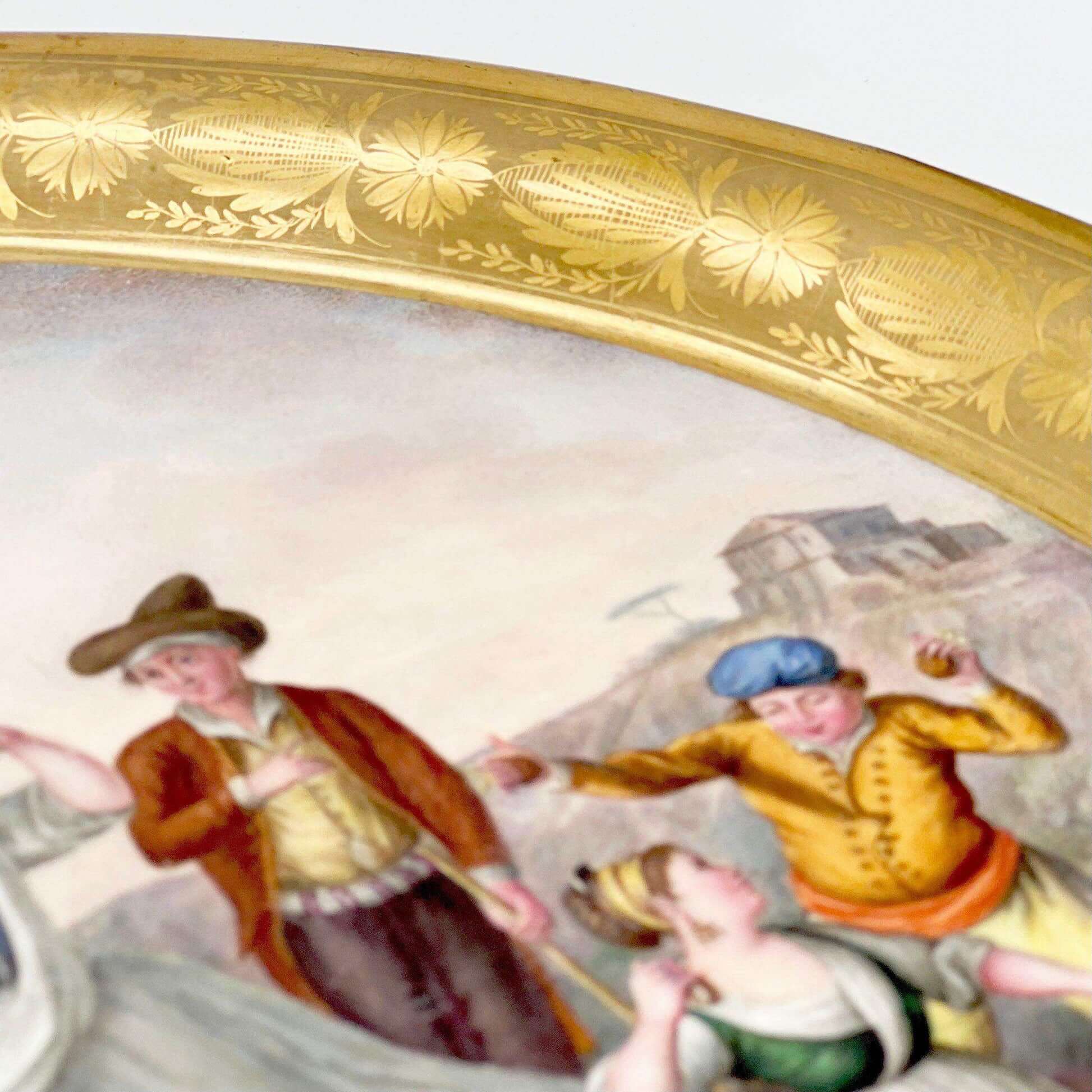 19th Century Oval Neapolitan Grand Plateau