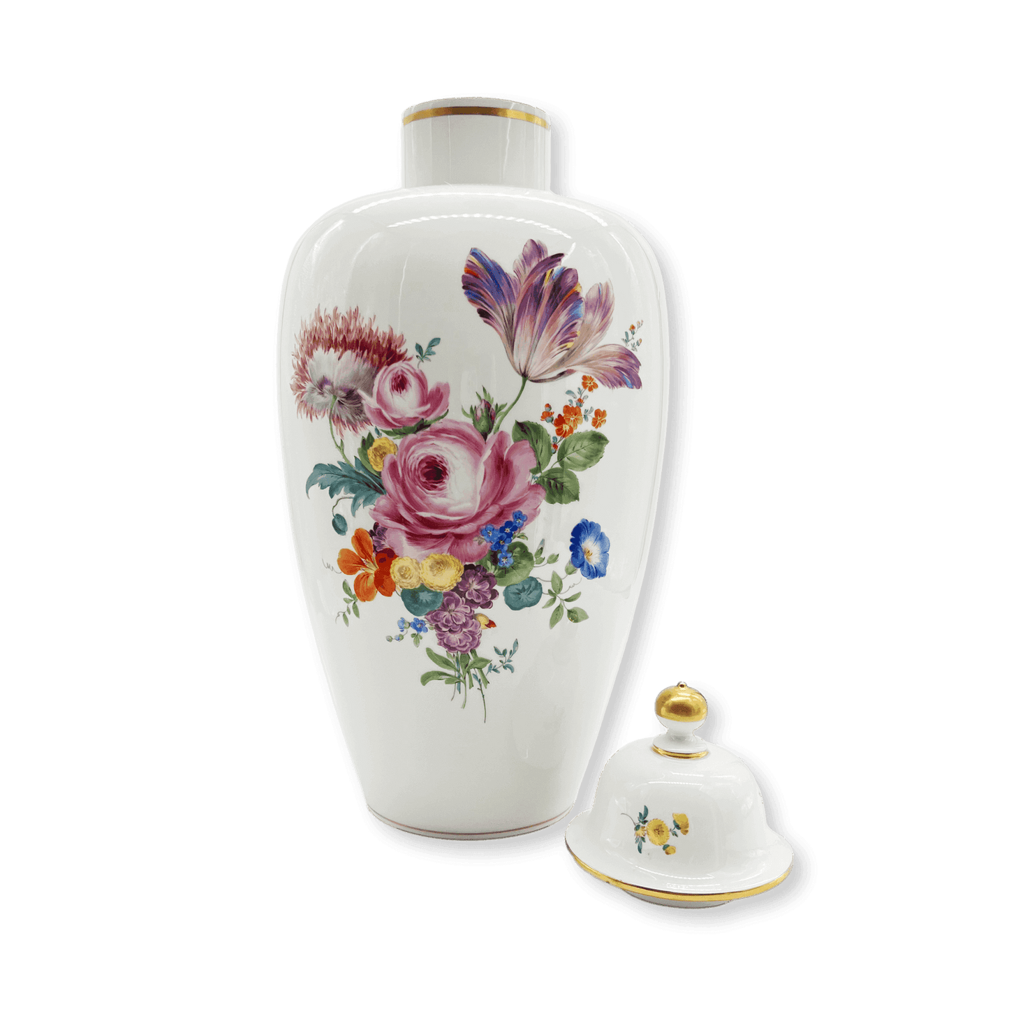 Large Meissen Porcelain Floral Vase