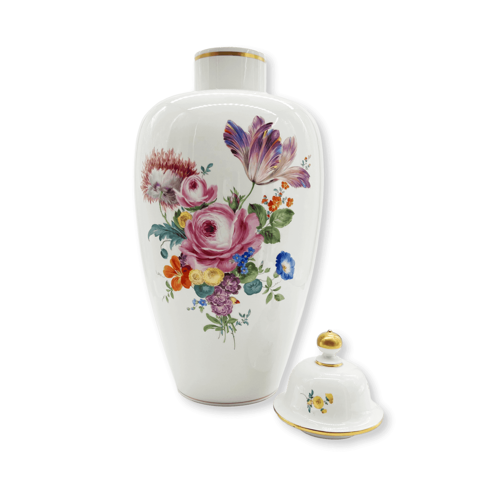 Large Meissen Porcelain Floral Vase