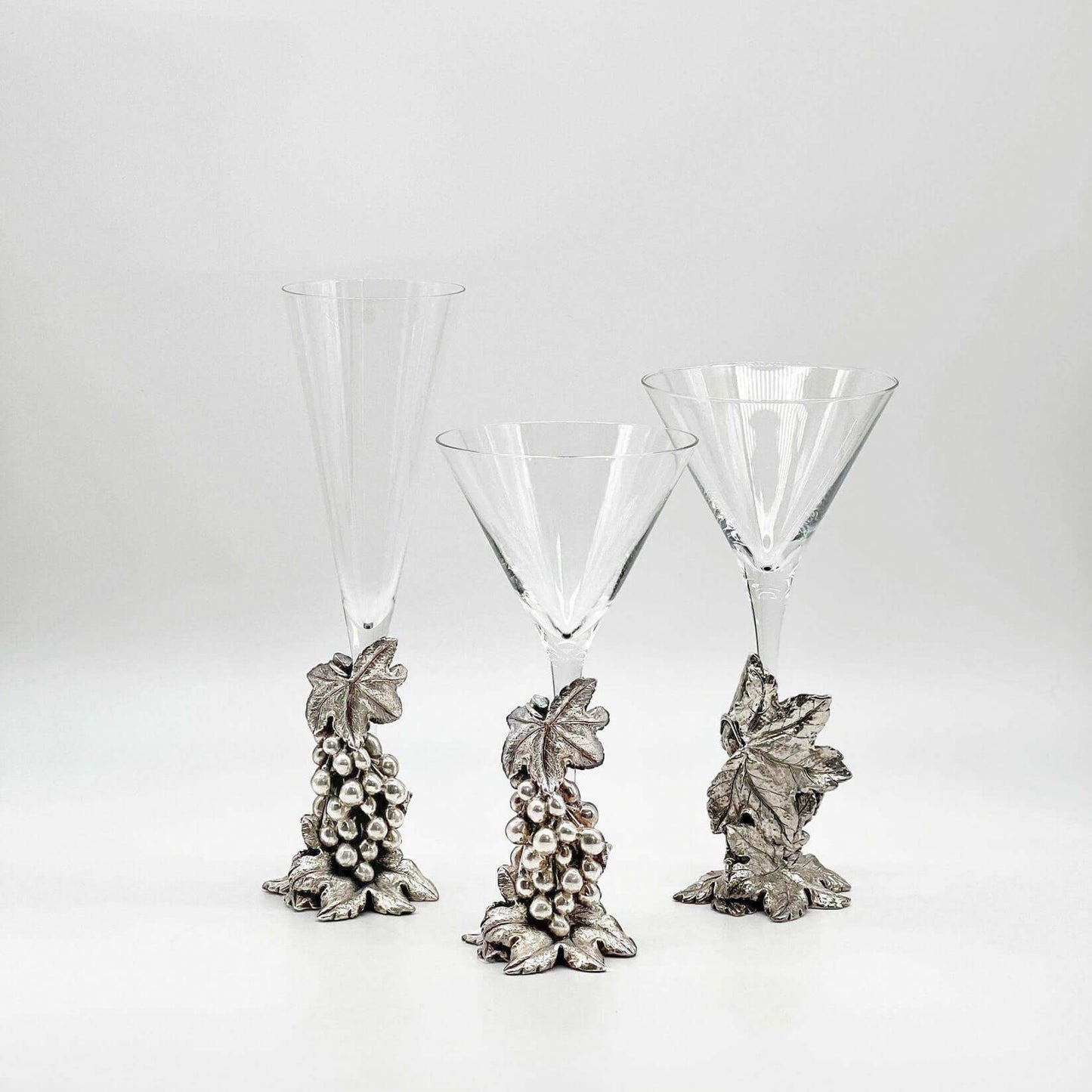 Silver Grapevine Champagne Set for 12