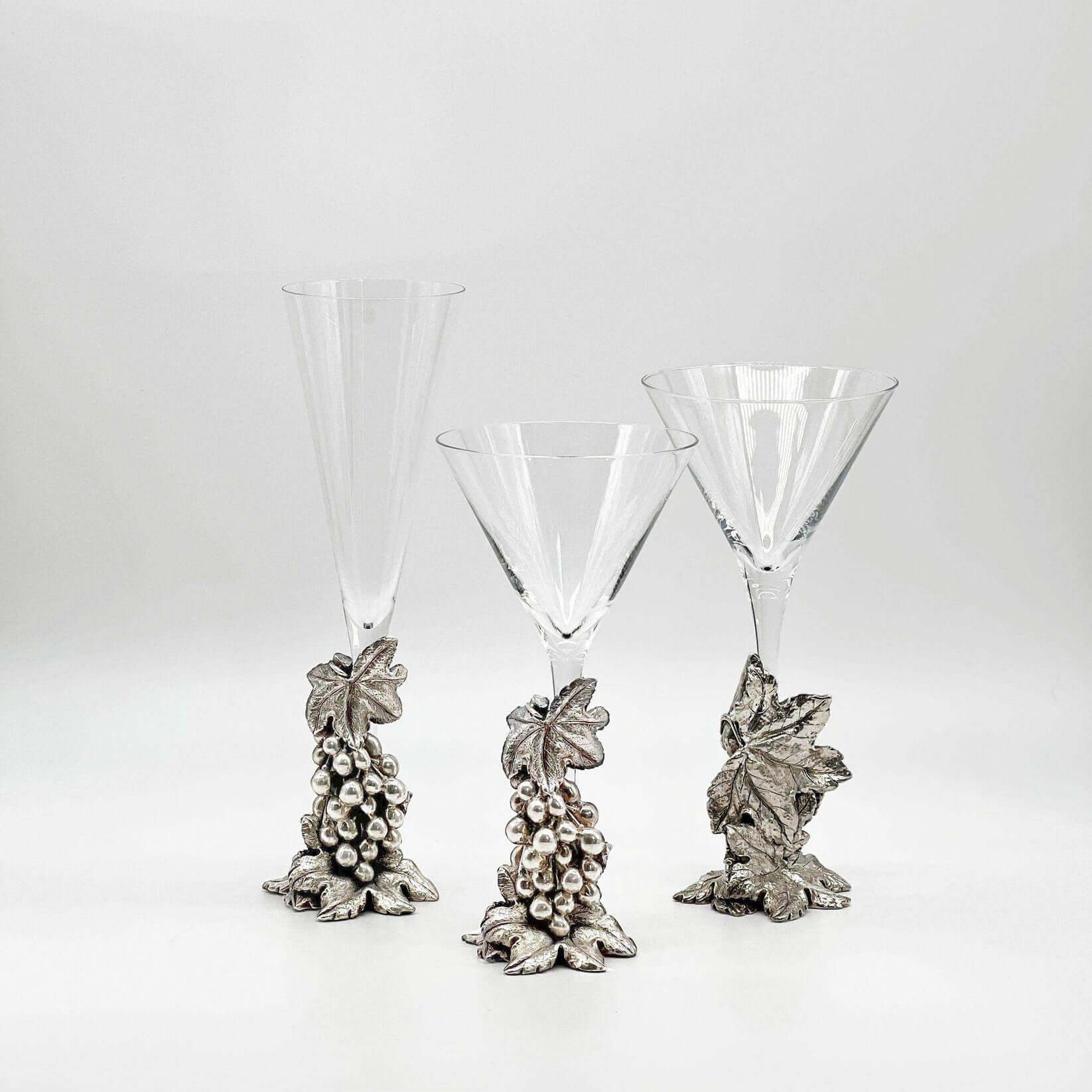 Silver Grapevine Champagne Set for 12