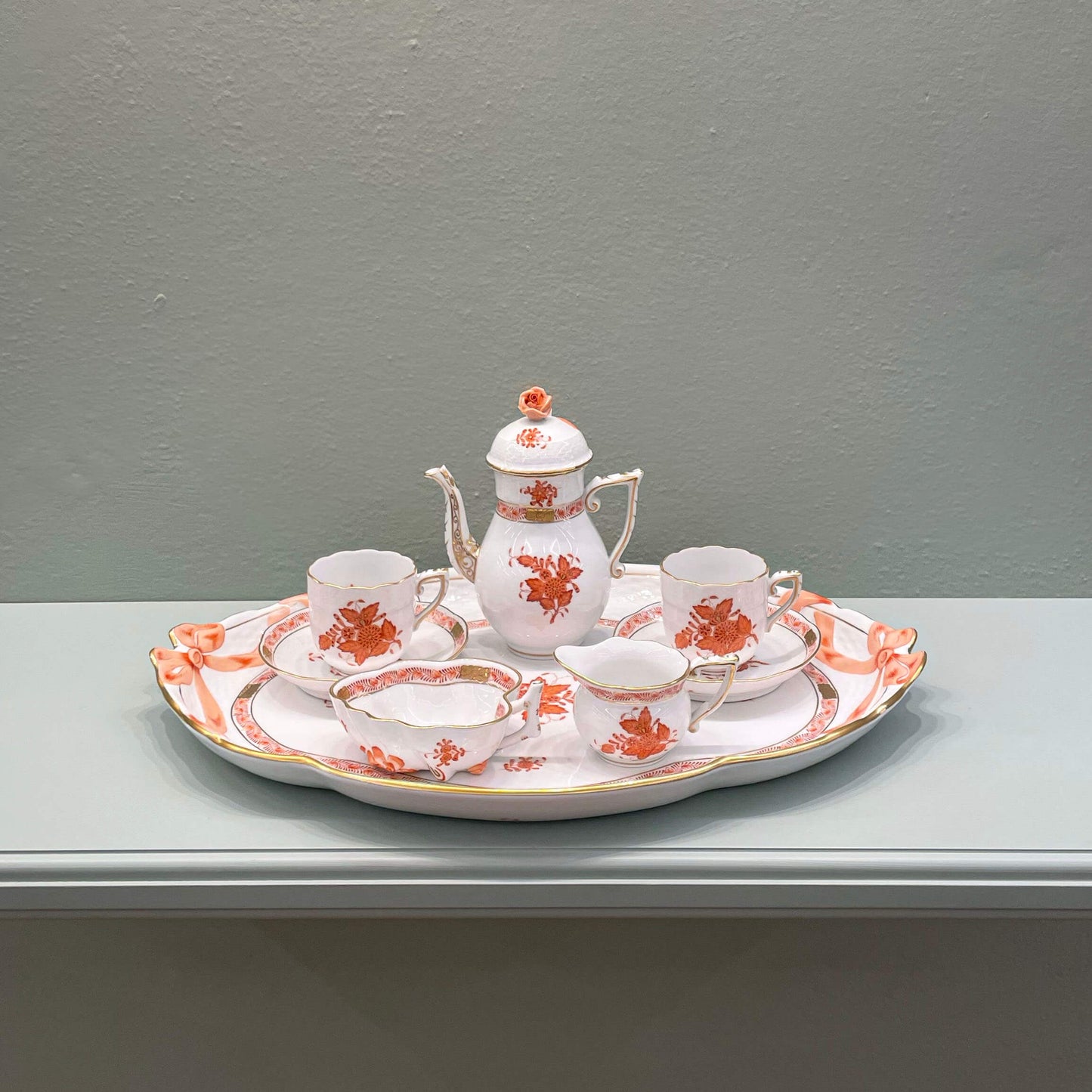 Herend Tête-à-tête Apponyi Orange Coffee Set