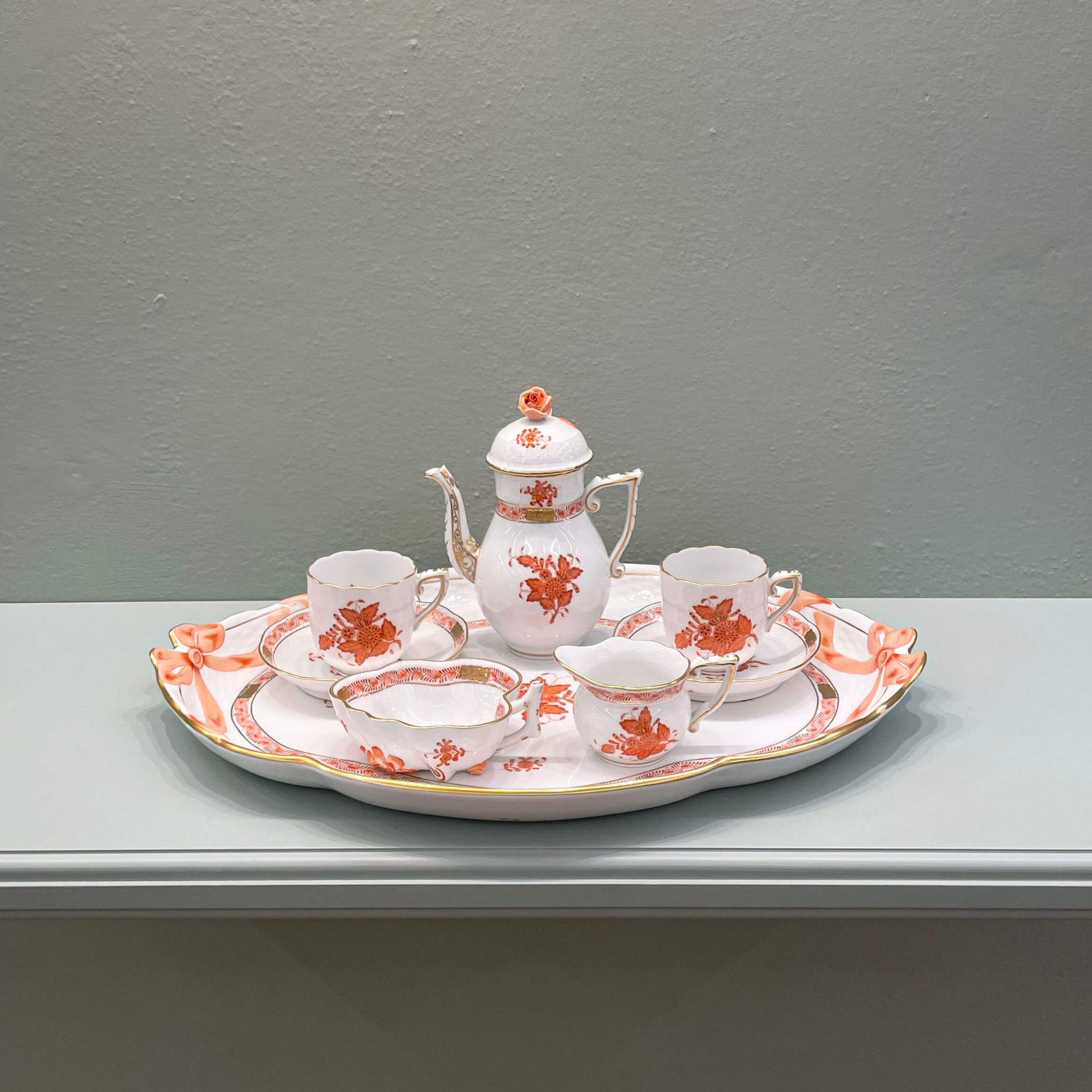 Herend Tête-à-tête Apponyi Orange Coffee Set