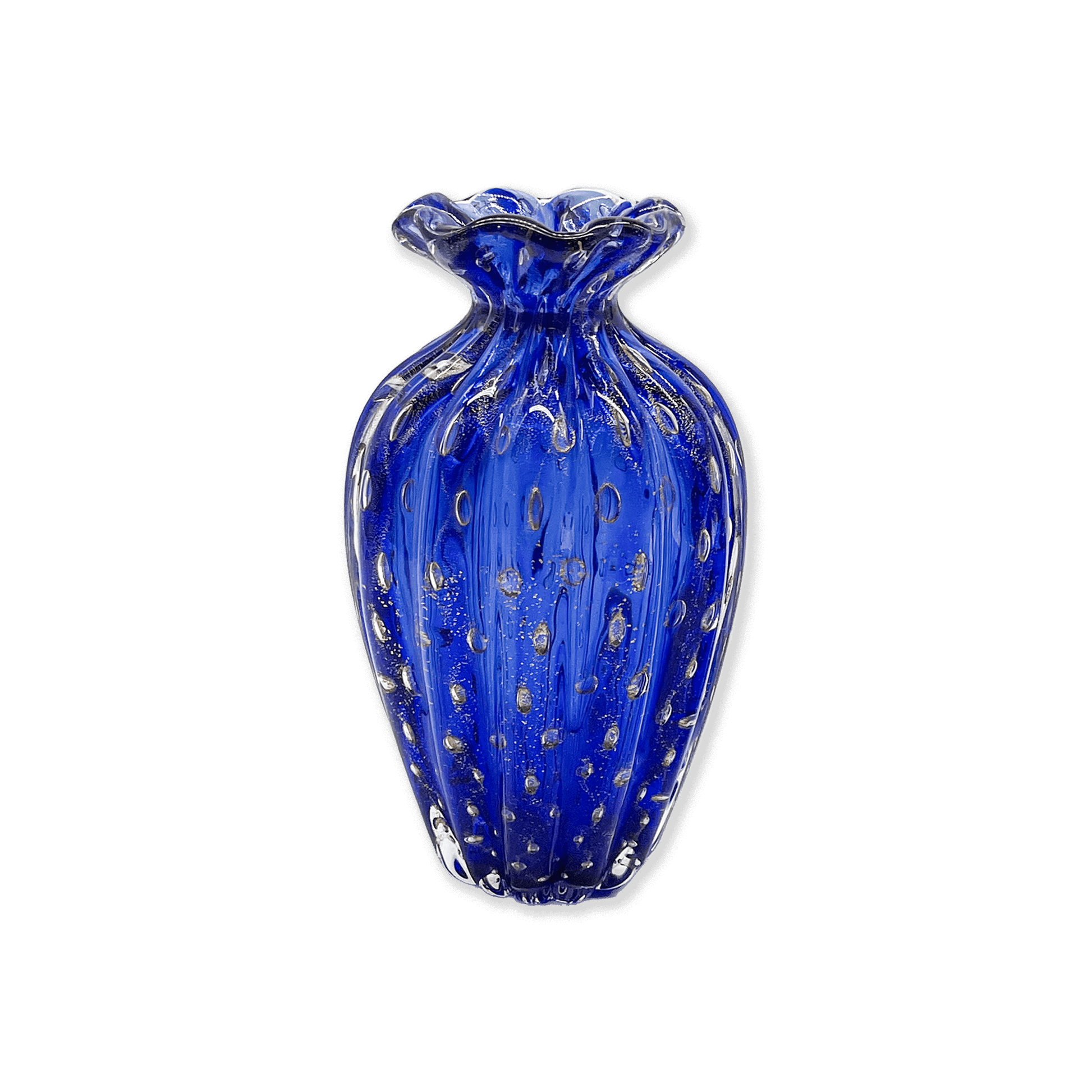 Pair of Blue Glass Vases from Barovier
