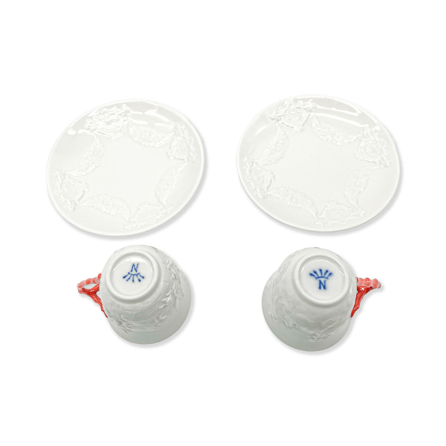 Ginori White Porcelain Coffee Set