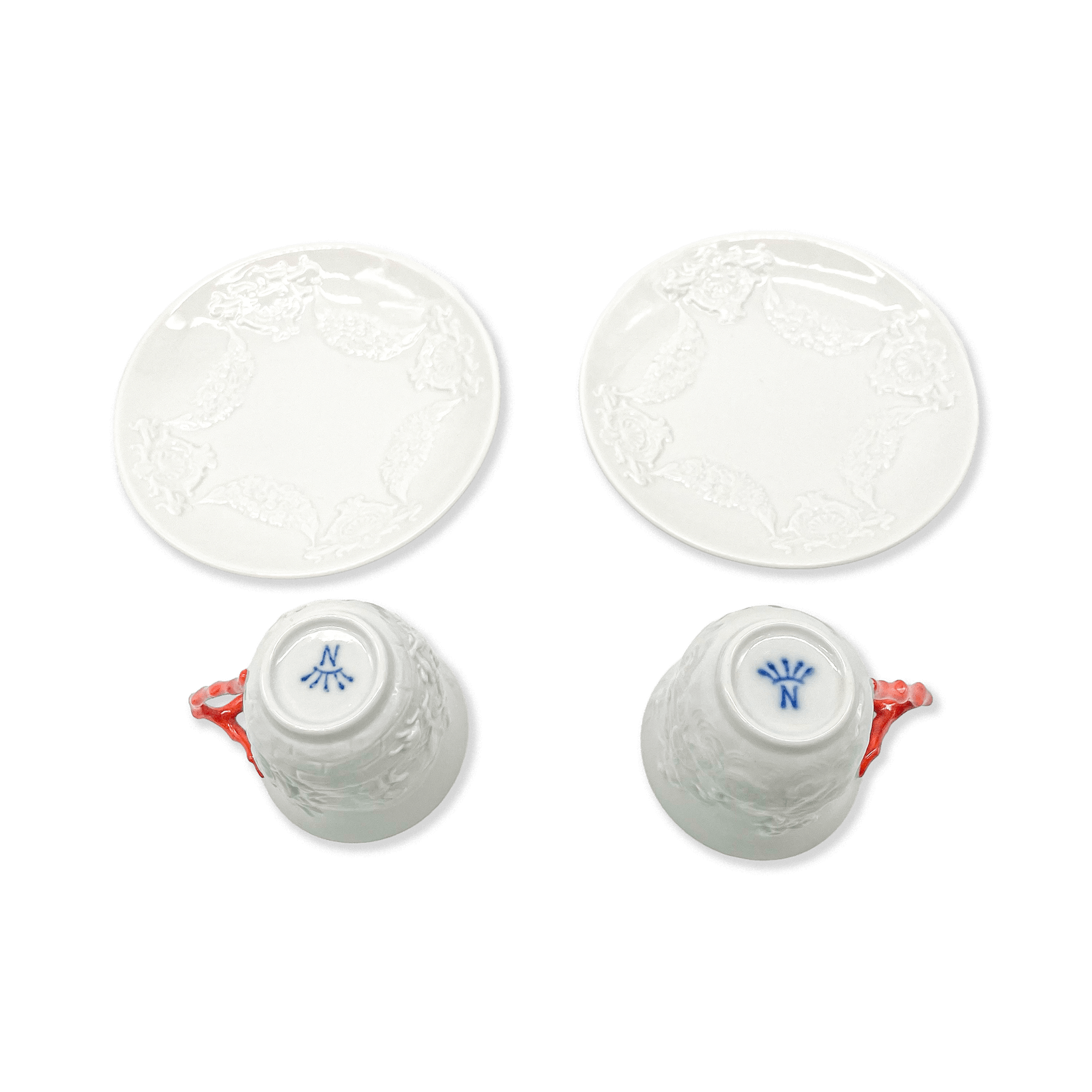Ginori White Porcelain Coffee Set