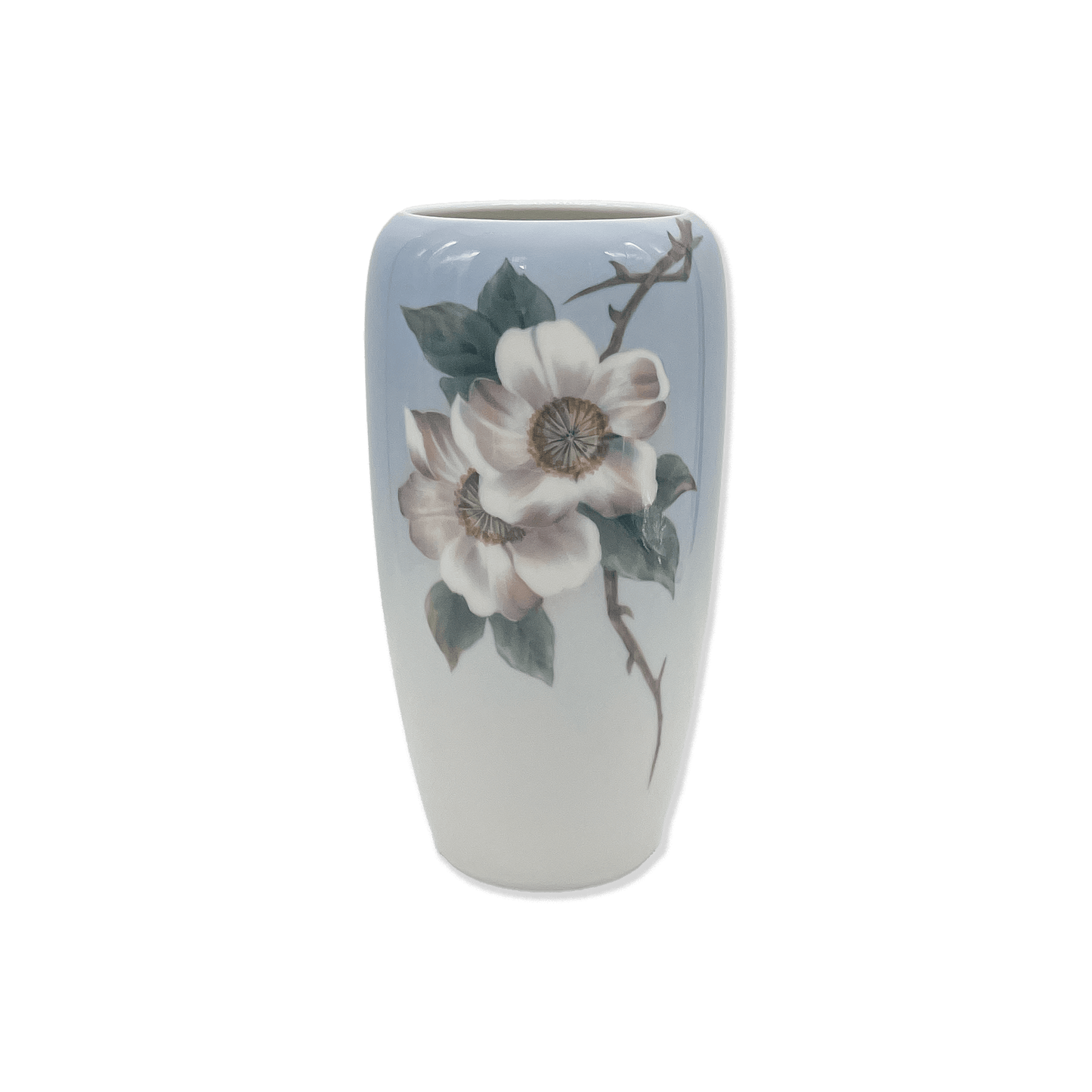 Royal Copenhagen Vase with Pink Wild Roses