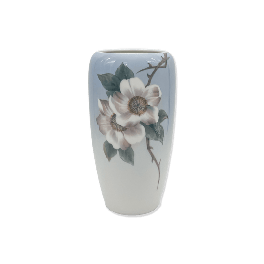 Royal Copenhagen Vase with Pink Wild Roses