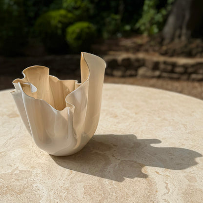 Beige Fazzoletto Venini Vase - Galleria Fossi 33