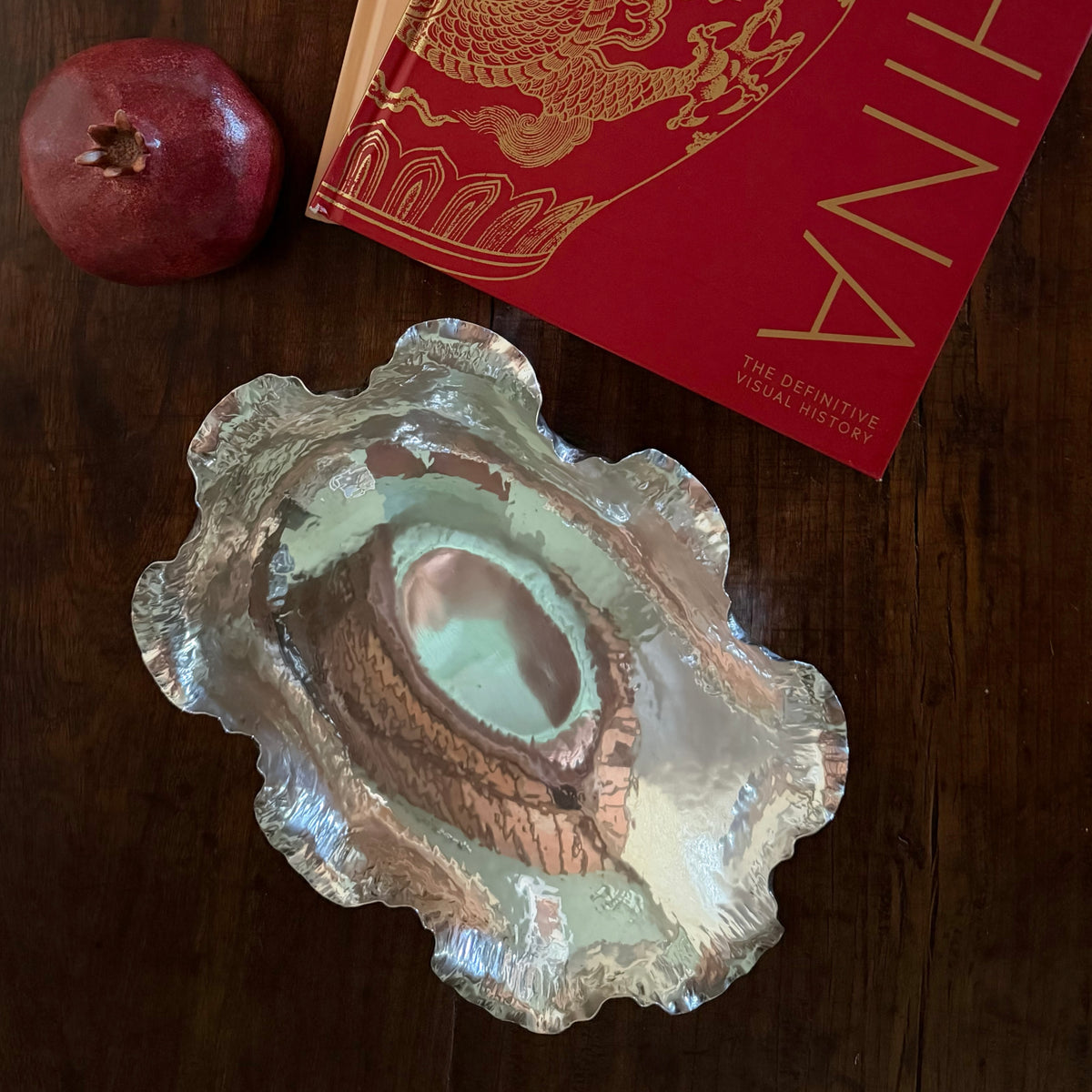 Oval Leaf Silver Tray