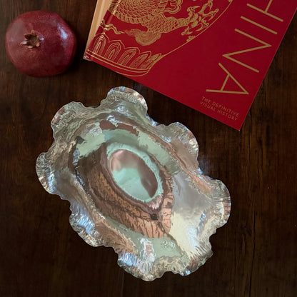 Oval Leaf Silver Tray