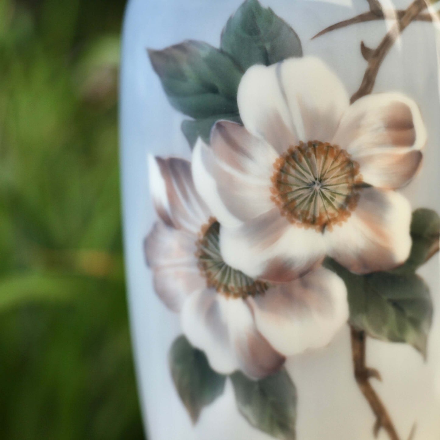 Royal Copenhagen Vase with Pink Wild Roses