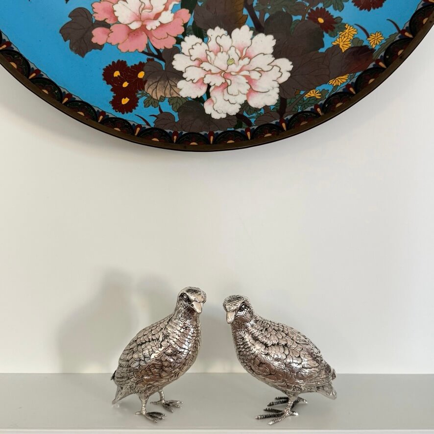 Pair of Silver Partridges