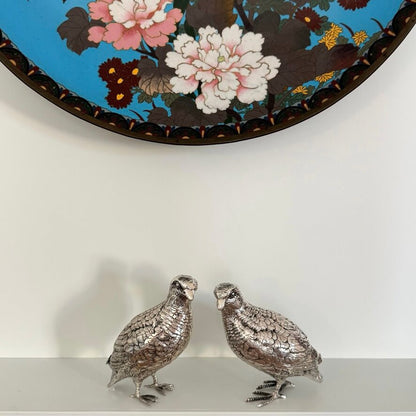 Pair of Silver Partridges