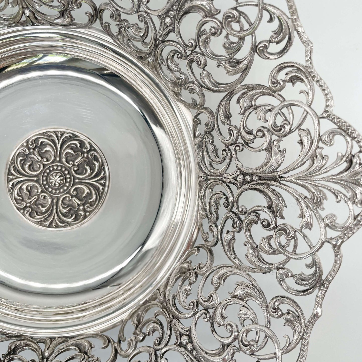 Pierced Silver Fruit Basket
