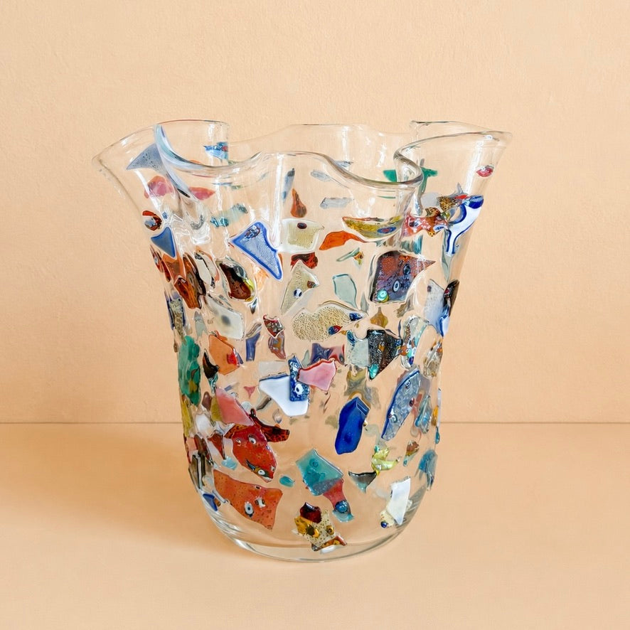 Murrine Style Fazzoletto Glass Vase