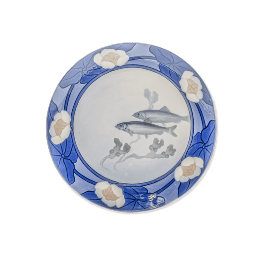 Royal Copenhagen Plate with Fish and Floral Border