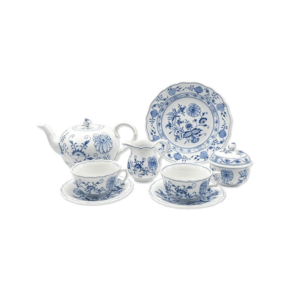 Meissen Blue Onion Tea Set for 6