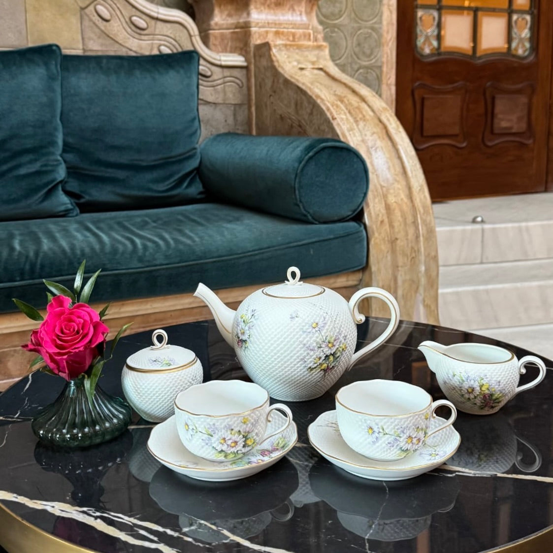 Herend Limited Edition Daisy Tea Set of 6