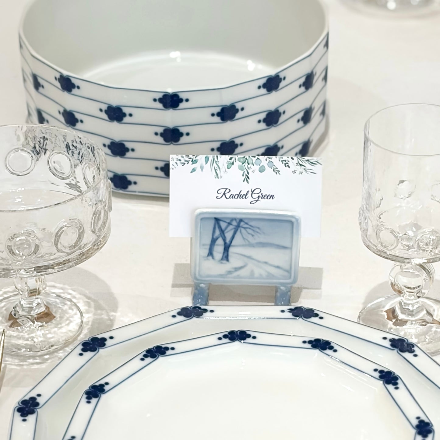 Set of 12 Porcelain Place Card Holder
