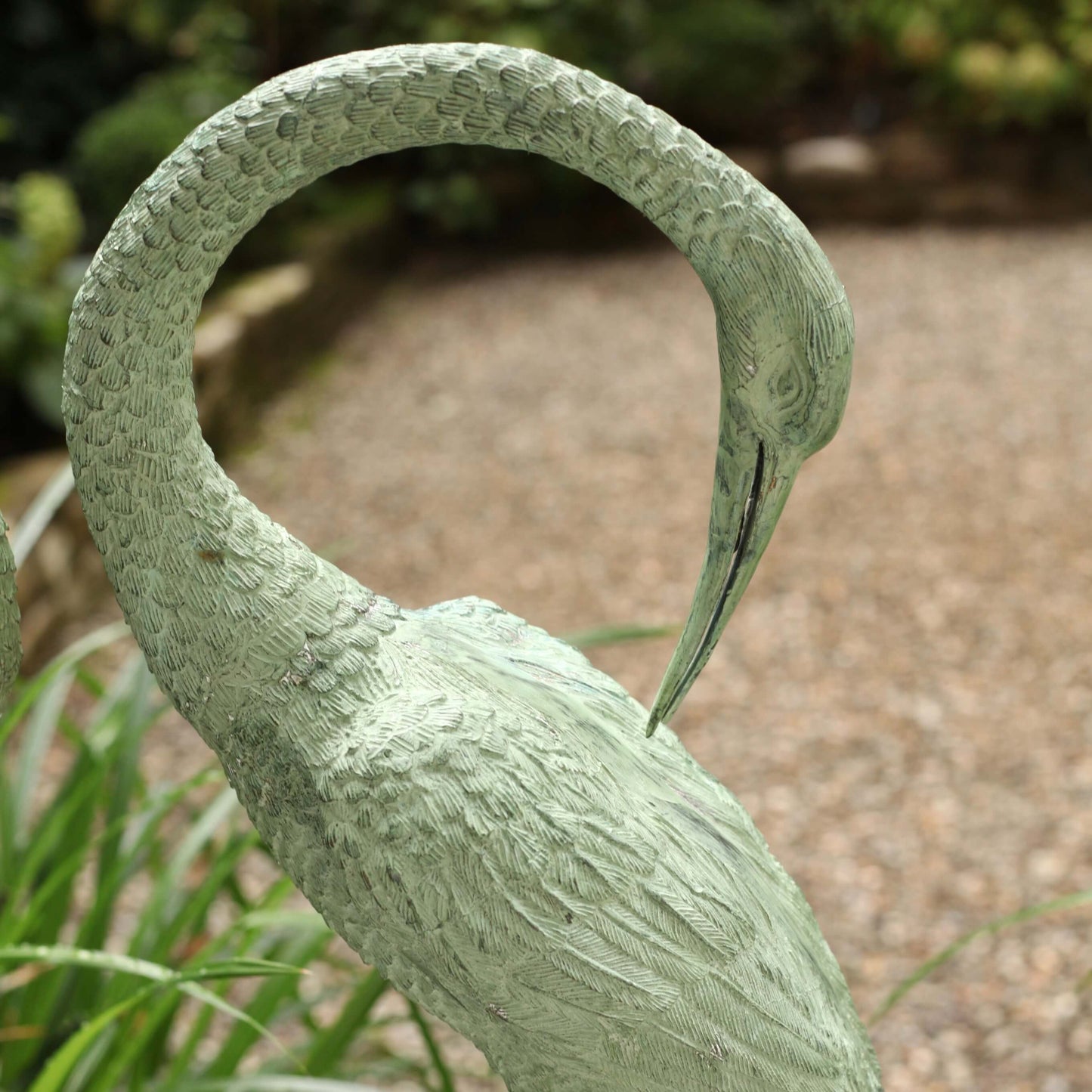 Pair of Bronze Crane Garden Sculptures