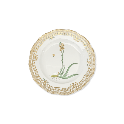 Royal Copenhagen "Flora Danica" Anthericum Ossifragum Plate with Pierced Border
