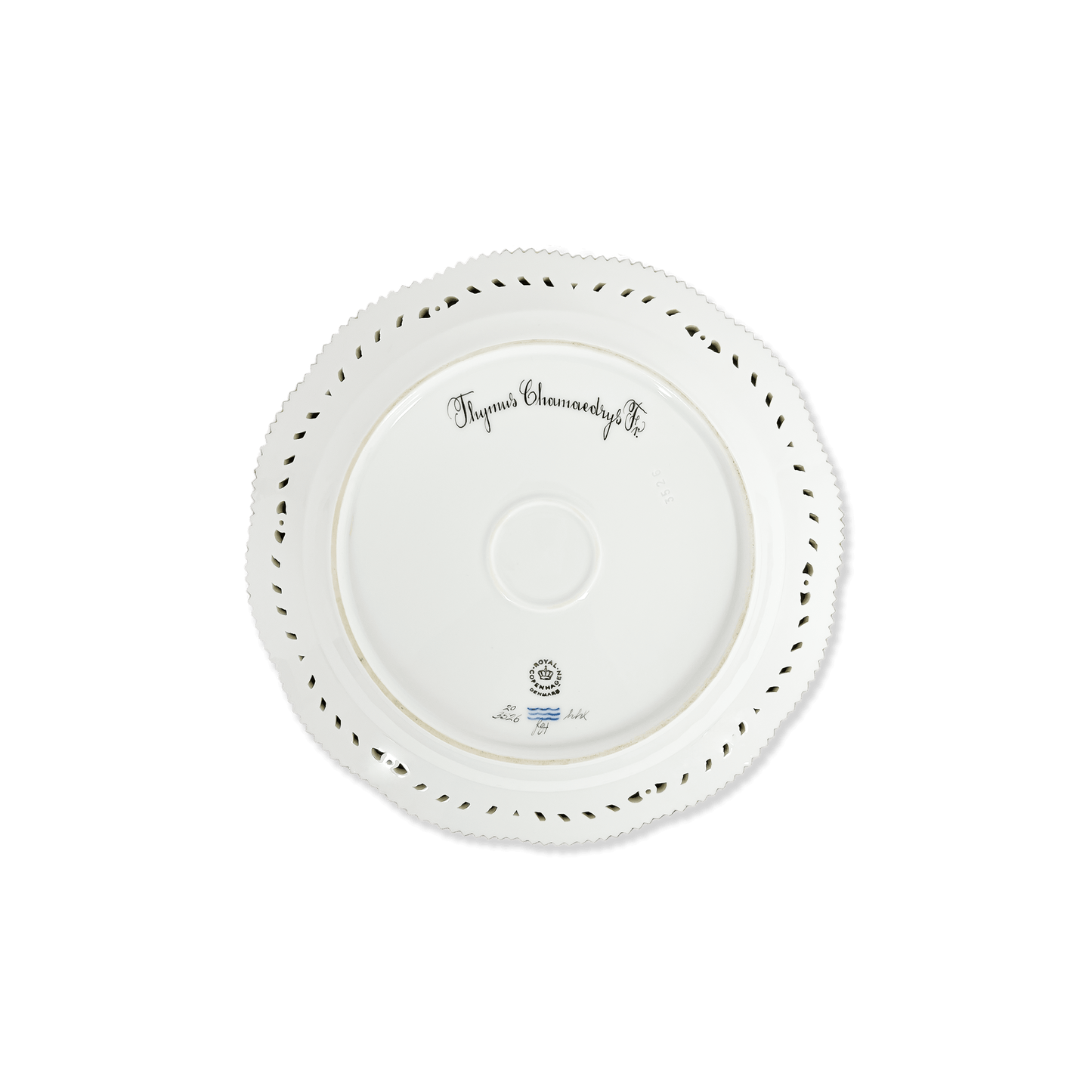 Royal Copenhagen "Flora Danica" Thymus Plate with Pierced Border