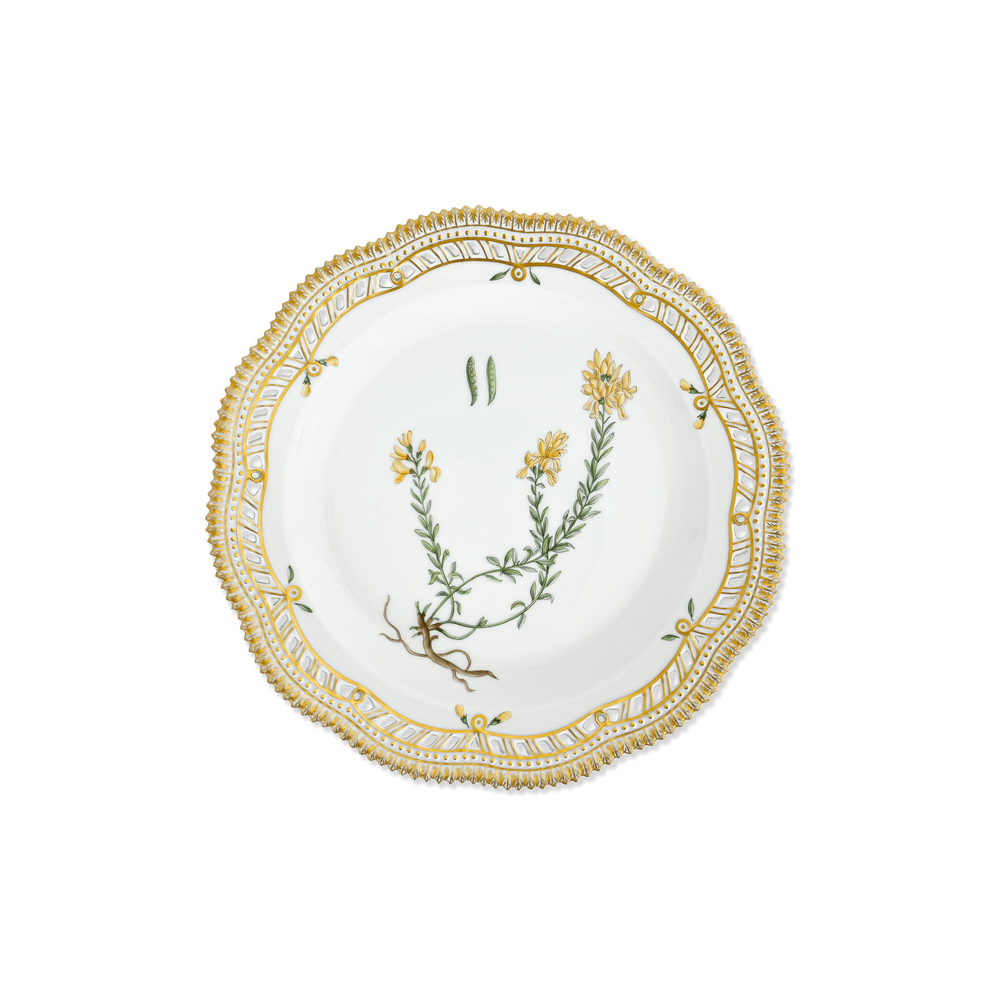 Royal Copenhagen "Flora Danica” Genista Plate with Pierced Border