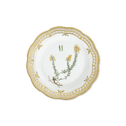 Royal Copenhagen "Flora Danica” Genista Plate with Pierced Border