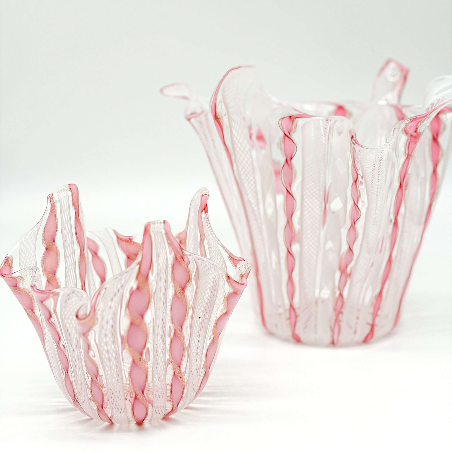 Pink Mini Fazzoletto Venini Vases Set of 2 - Galleria Fossi 33