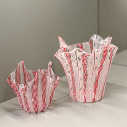 Pink Mini Fazzoletto Venini Vases Set of 2 - Galleria Fossi 33