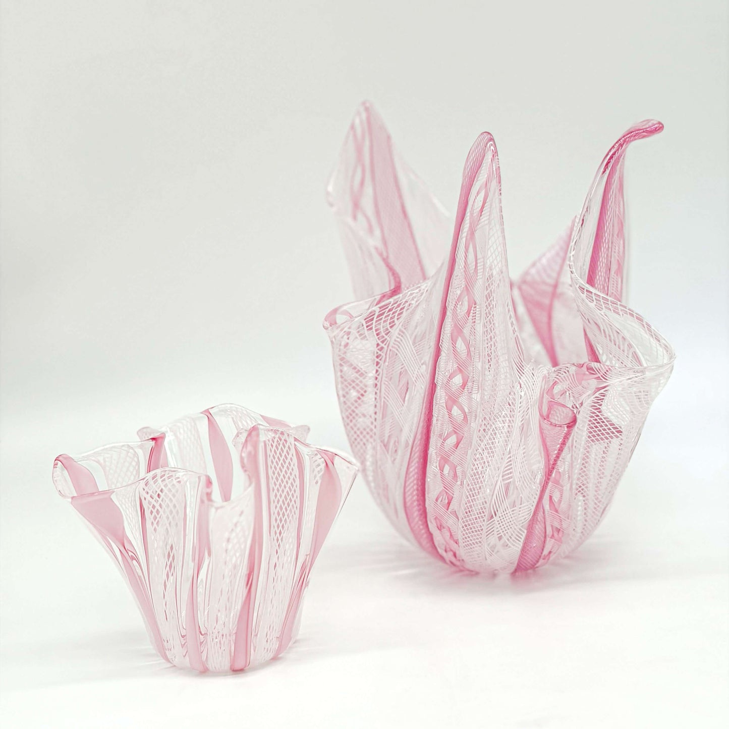 Pink Mini Fazzoletto Venini Vases Set of 2 - Galleria Fossi 33